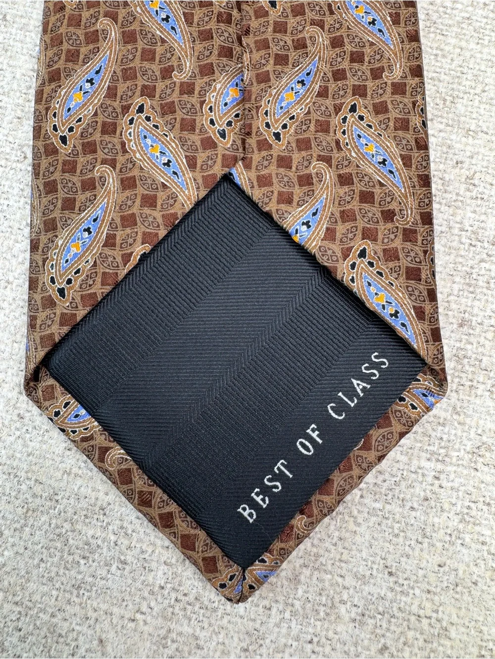 Robert Talbott Carmel‎ Best of Class Silk Tie hand-sewn paisley brown and blue